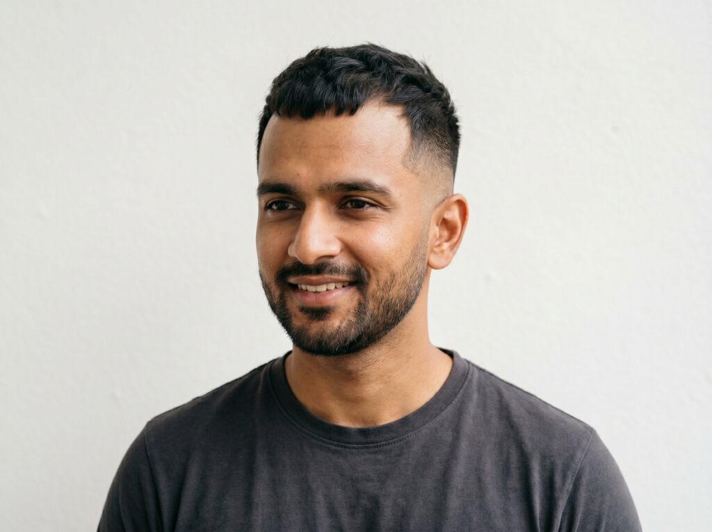 French crop hairstyle for men with a receding hairline