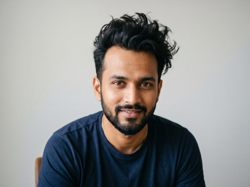 Messy textured quiff hairstyle for a receding hairline